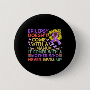 Bóton Redondo 5.08cm Sensibilização para a epilepsia vinta roxa guerrei