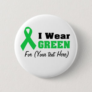 Bóton Redondo 5.08cm Sensibilização para a Faixa Verde Personalizada