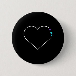 Bóton Redondo 5.08cm Sensibilização para a Saúde Mental do Semicolon