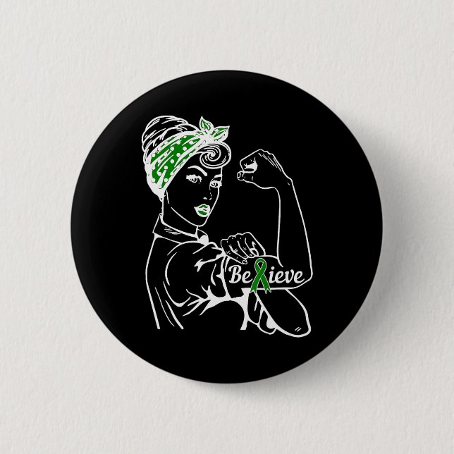 Bóton Redondo 5.08cm Sensibilização para a saúde mental Mês Mulher Fita (Frente)