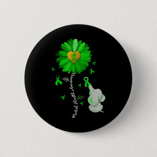 Bóton Redondo 5.08cm Sensibilização para a saúde mental Sunflower Green
