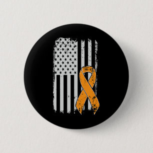 Bóton Redondo 5.08cm Sensibilização para o cancer - Vintage USA Flag