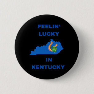 Bóton Redondo 5.08cm Sentindo-se Sortudo em Kentucky - Dia de São Patrí