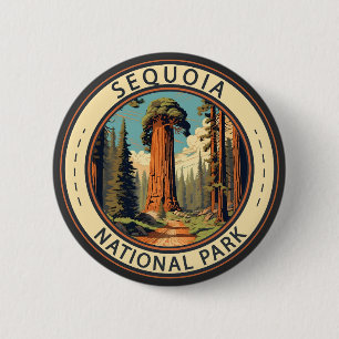 Bóton Redondo 5.08cm Sequoia National Park Illustration Viagem Art