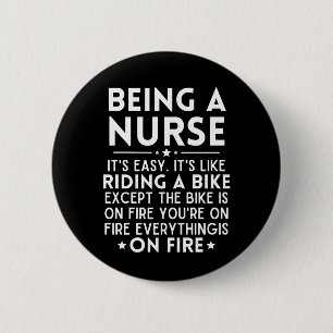 Bóton Redondo 5.08cm Ser enfermeira É fácil É como andar de bicicleta
