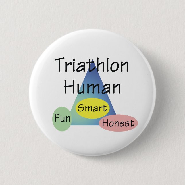 Bóton Redondo 5.08cm Ser humano do Triathlon do T (Frente)