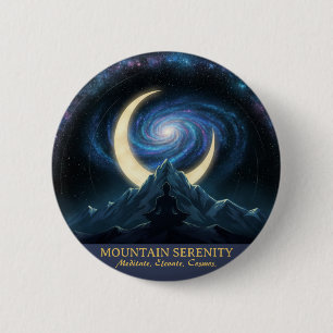 Bóton Redondo 5.08cm Serenidade Montanhosa Meditação Cósmica, Lua Cresc