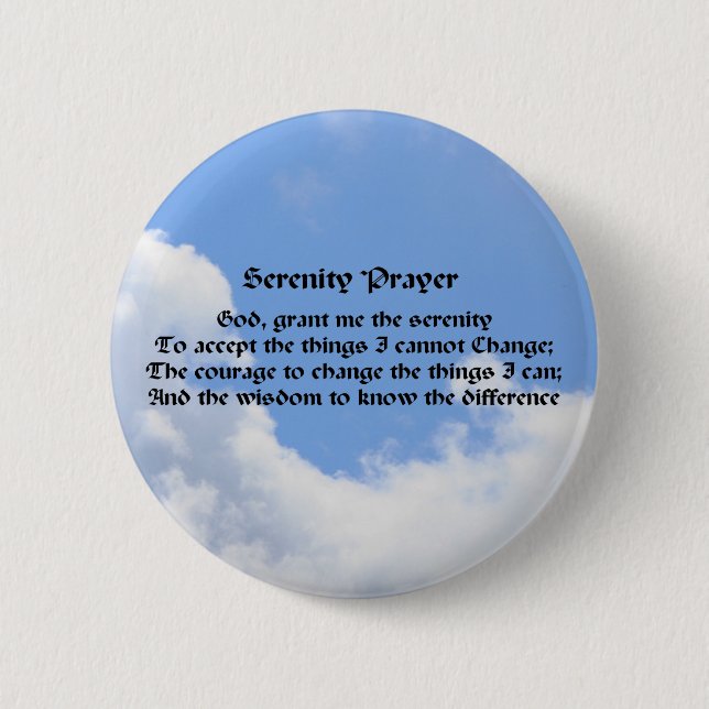 Bóton Redondo 5.08cm Serenity Prayer Blue Sky (Frente)