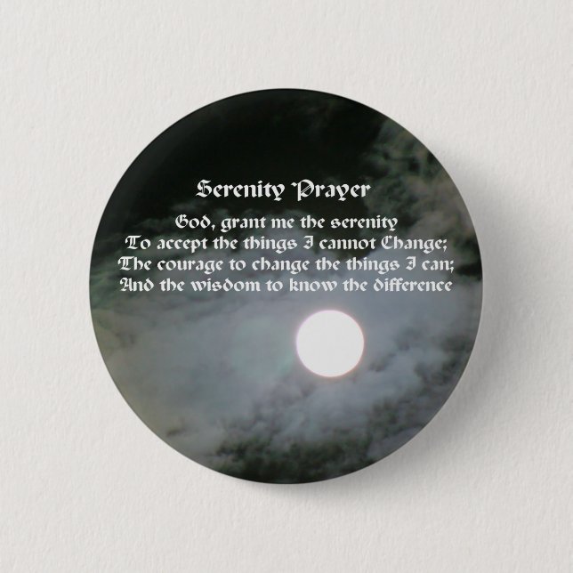 Bóton Redondo 5.08cm Serenity Prayer Full Moon Inspiration (Frente)