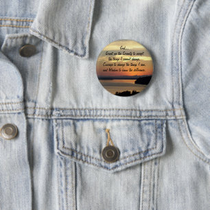 Bóton Redondo 5.08cm Serenity Prayer Orange Seascape Foto Sunset