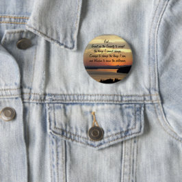 Bóton Redondo 5.08cm Serenity Prayer Orange Seascape Sunset