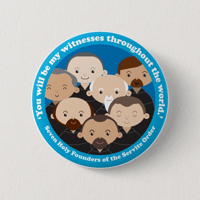 Bóton Redondo 5.08cm Sete Fundadores da Ordem de Serviço (Frente)