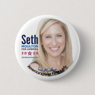 Bóton Redondo 5.08cm Seth Moulton 2020: Liz Moulton para a primeira