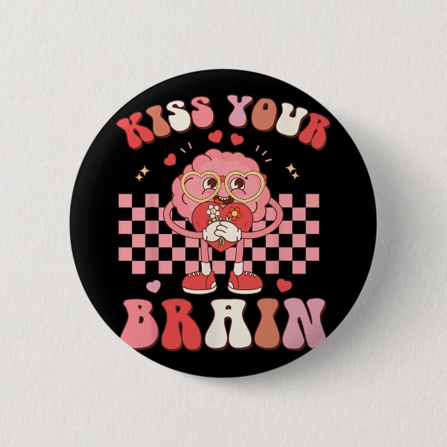 Bóton Redondo 5.08cm Seus Namorados cerebrais testam crianças de esquad (Frente)