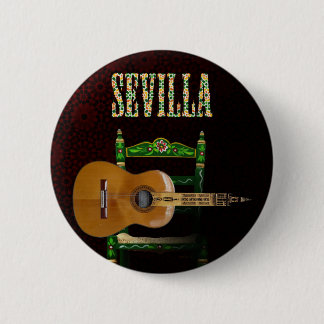 Bóton Redondo 5.08cm Sevilla Guitarra española con Giralda de Sevilla