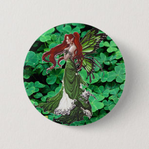 Bóton Redondo 5.08cm Shamrocks de fadas queimadas