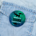 Bóton Redondo 5.08cm Shark Infested Any Age Birthday Party Button<br><div class="desc">Celebrate in style with these trendy birthday party buttons. The design is easy to personalize with your own wording and your family and friends will be thrilled when they receive these fabulous party buttons.</div>