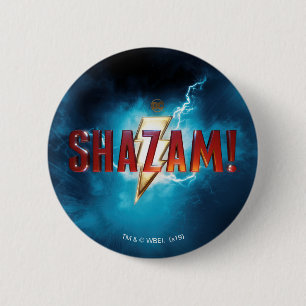 Bóton Redondo 5.08cm SHAZAM! logotipo teatral de