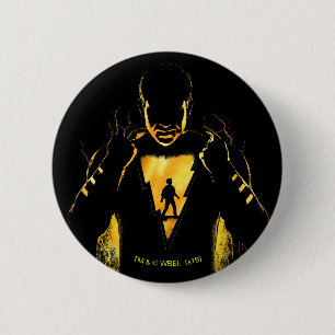 Bóton Redondo 5.08cm SHAZAM! Shazam e silhueta do relâmpago de Billy