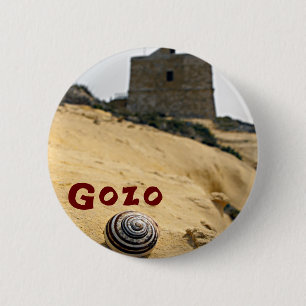 Bóton Redondo 5.08cm Shell and Tower, Gozo, Malta