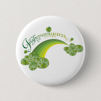 Bóton Redondo 5.08cm Shenanigans Shamrock do Dia Irlandês de São Patric