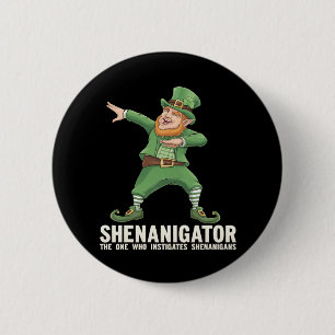 Bóton Redondo 5.08cm Shenanigator Dabbing Leprechaun Dia de São Patríci
