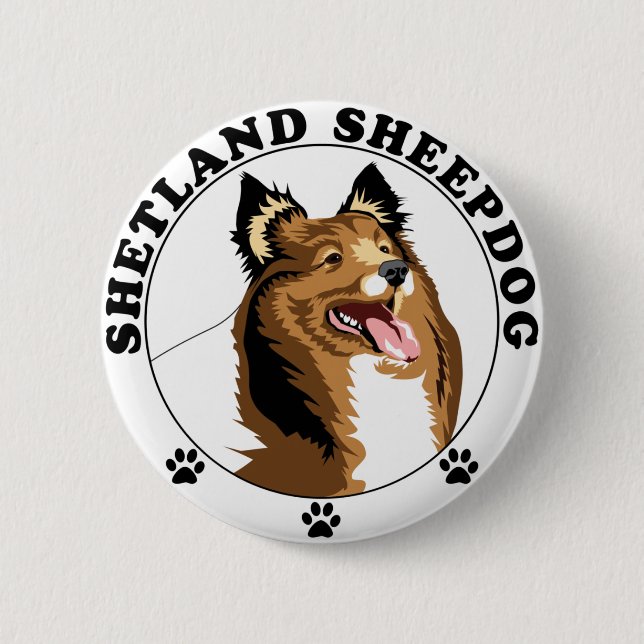 Bóton Redondo 5.08cm Shetland Sheepdog - Sheltie (Frente)