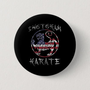 Bóton Redondo 5.08cm Shotokan Karate Tiger Símbolo Usa Esquadra Arte Ma