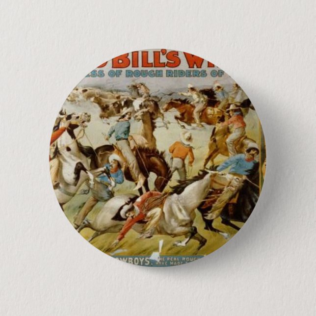 Bóton Redondo 5.08cm Show Wild West de Buffalo Bill (Frente)