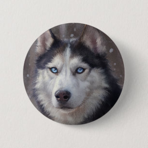 Bóton Redondo 5.08cm Siberian Husky