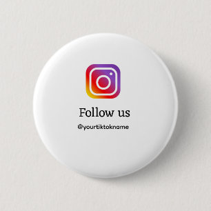 Bóton Redondo 5.08cm siga-nos Instagram username social media add QR