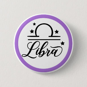 Bóton Redondo 5.08cm Signo Zodíaco Libra