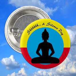 Bóton Redondo 5.08cm Silêncio e Meditação Dia/Buda, Mindagidade