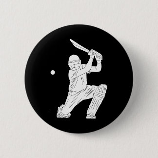 Bóton Redondo 5.08cm Silhouette Cricket Player Tsman Cricketeers Tter H