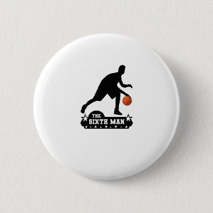 Bóton Redondo 5.08cm Silhouette de Basquete do Sexto Homem