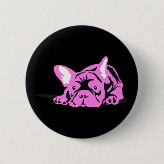Bóton Redondo 5.08cm Silhueta de Bulldog Francês
