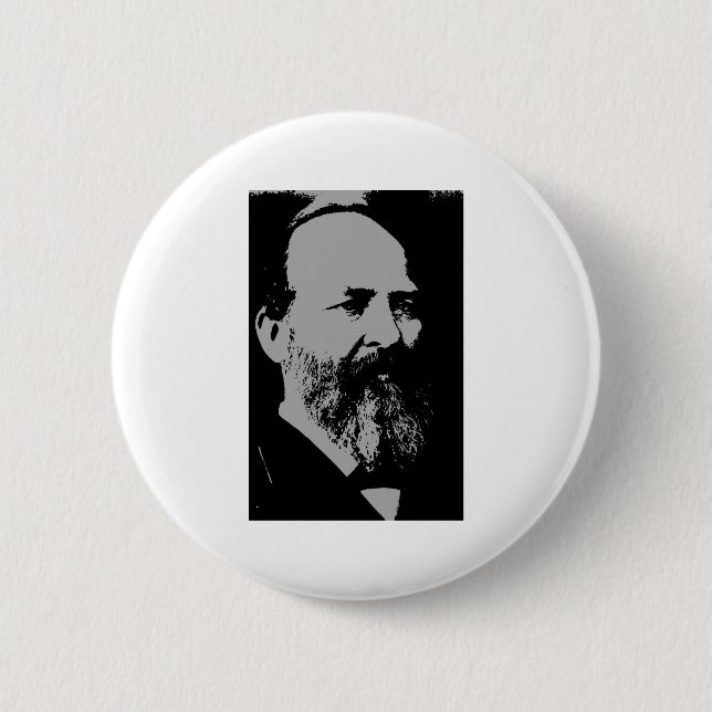 Bóton Redondo 5.08cm Silhueta de James A. Garfield (Frente)