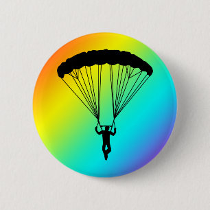 Bóton Redondo 5.08cm silhueta do skydiver