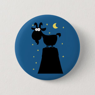 Bóton Redondo 5.08cm Silhuette of Goat on Mountain