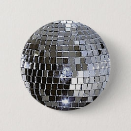 Bóton Redondo 5.08cm Silver Disco Ball
