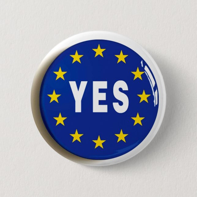 Bóton Redondo 5.08cm Sim à UE - estada na União Europeia (Frente)