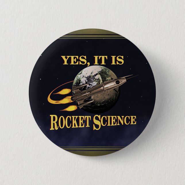 Bóton Redondo 5.08cm Sim, é botão da astronáutica (Frente)