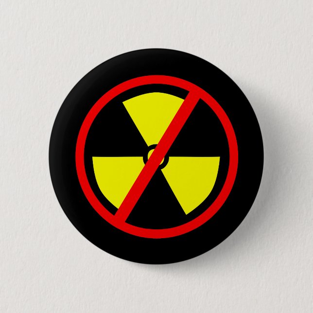 Bóton Redondo 5.08cm Símbolo antinuclear Pinback (Frente)