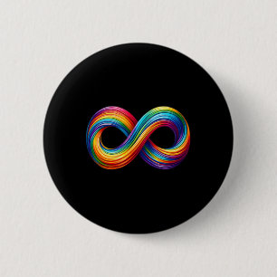 Bóton Redondo 5.08cm Símbolo Arco-íris do Sinal de Infinito da Neurodiv