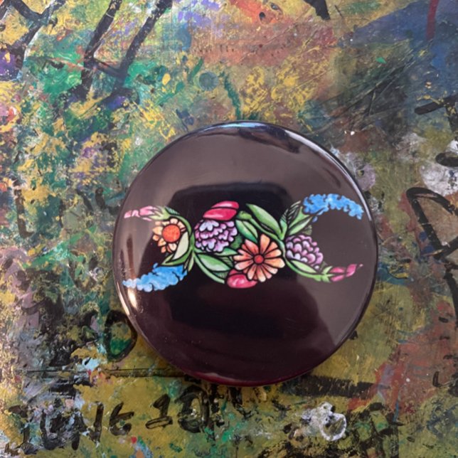 Bóton Redondo 5.08cm Símbolo da Lua Tripla Bloom (Criador carregado)