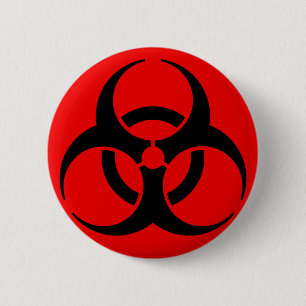 Bóton Redondo 5.08cm Símbolo de Biohazard