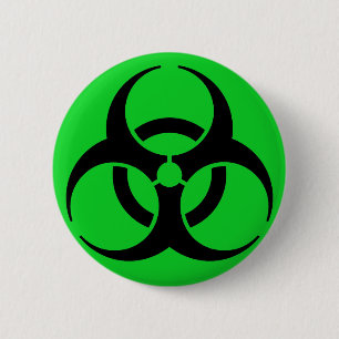 Bóton Redondo 5.08cm Símbolo de Biohazard