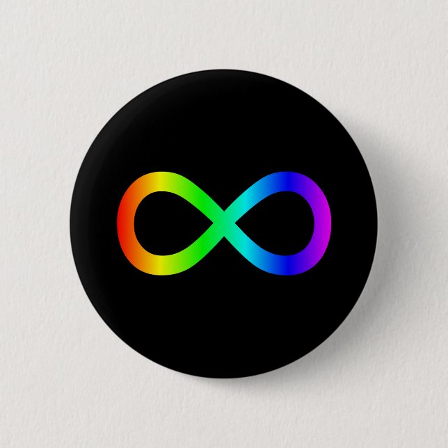 Bóton Redondo 5.08cm Símbolo de Infinito Arco-íris (Frente)