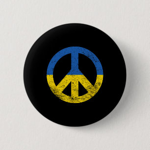 Bóton Redondo 5.08cm Símbolo de Paz da Bandeira da Ucrânia