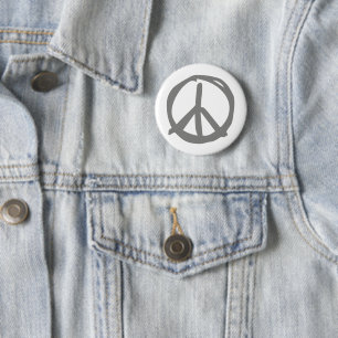 Bóton Redondo 5.08cm Símbolo de Paz - Sinal de Vintage para Hippie Pací